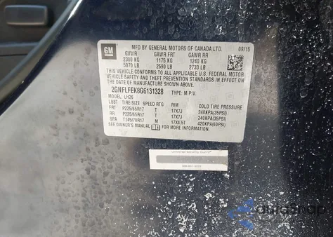 2016 Chevrolet Equinox Lt z USA, uszkodzony, nr VIN 2GNFLFEK8G6131328